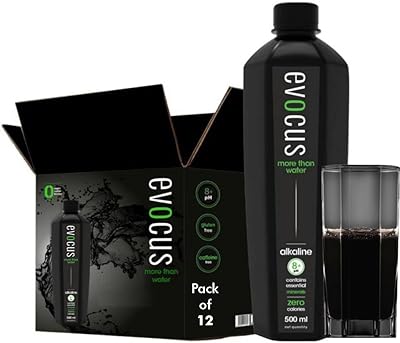 Boisson alcaline evox black riche en minéraux essentiels, ph 8+ (500 ml) paquet