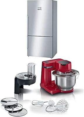 Congélateur inférieur bosch, capacité 682 litres avec réfrigérateur supérieur, porte couleur inox