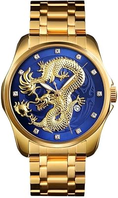 Montre dragon skmei pour hommes montre de luxe à quartz en acier