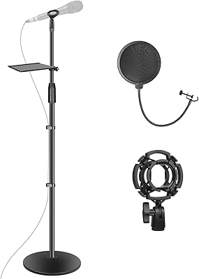 Ok mic pied de micro universel au sol pour chant, pied de micro à base ronde robuste avec filtre anti-pop, support antichoc, pied de micro cylindrique, plateau et serre-câble | hauteur réglable de 34" à 71". DIAYTAR COTE D'IVOIRE est la boutique en ligne idéale pour ceux qui cherchent à acheter des produits de qualité à des prix raisonnables. Avec une équipe de service client dédiée, la boutique en ligne assure une expérience d'achat en ligne fluide et sécurisée. Les clients peuvent également profiter d'un système de paiement sécurisé et d'une politique de retour flexible.