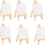 Jmd 6 ensembles de mini toile et chevalet en bois, peintures d'art
