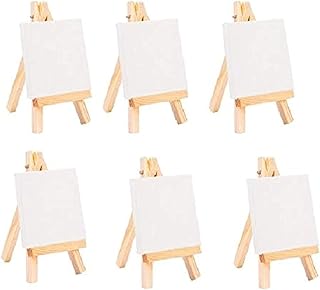 Jmd 6 ensembles de mini toile et chevalet en bois, peintures d'art