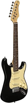 Guitare électrique 6 cordes stag, droite, noire, (ses-30 bk 3/4)