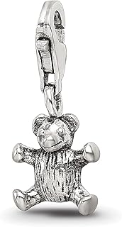 Breloque en argent sterling 925 pour bracelet ours en peluche, cliquez sur la perle,