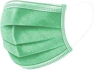 50 masques jetables multicolores pour adultes, 3 couches pour protection du visage contre