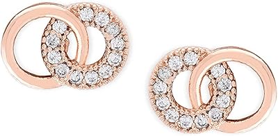 Boucles d'oreilles à tige en or rose avec perles zafiri pour femme (zpfk7976)