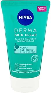 Nivea derma skin clear scrub (150 ml), gommage exfoliant visage, gommage visage à