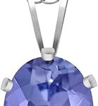 Collier en argent sterling 925 avec pierre de tanzanite pour femme