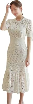 Missio femmes automne hiver glace volant évider pull robe à ourlet cache-cœur