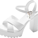 Sandales d'été pour femmes, décontractées, plateforme haute, talon épais, boucle, pente, mode plage