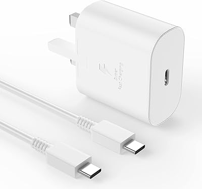 Chargeur rapide de 25 watts pour samsung galaxy s23, s22, s22 ultra, s22 plus, s21, s20, a32, a33, a53, a73, a73, port usb c, avec charge type-c de 1,5 mètre câble. DIAYTAR COTE D'IVOIRE, votre boutique en ligne généraliste de confiance, propose plus de 300 000 références pour répondre à vos besoins. Vous y trouverez tout ce qu'il vous faut, des produits high-tech auxAccessoires de mode en passant par les produits alimentaires. DIAYTAR COTE D'IVOIRE est la référence en matière de commerce en ligne en Côte d'Ivoire.