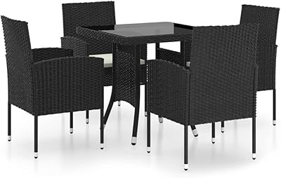 Ensemble de salle à manger de jardin vedaxel, composé de 5 pièces, meubles de patio extérieur, table à manger, chaise pour balcon, salle à manger et chaise, en polyrotin, couleur noire. DIAYTAR COTE D'IVOIRE est une boutique en ligne généraliste qui propose une large gamme de produits avec plus de 300 000 références. Elle est leader sur le marché ivoirien en termes de vente en ligne, offrant ainsi une expérience d'achat en ligne de haute qualité. Avec une sélection exhaustive de produits, les clients peuvent trouver tout ce dont ils ont besoin sur une seule plateforme.