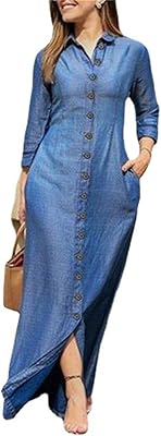 Robe chemise en jean décontractée pour femmes, coupe ample, fermeture à bouton, robe en jean avec poches des deux côtés, robe longue légère.... DIAYTAR COTE D'IVOIRE, la référence en matière de commerce en ligne en Côte d'Ivoire, propose une gamme élargie de produits allant de l'électronique à la mode en passant par les produits alimentaires. Avec plus de 300 000 références, la boutique en ligne répond aux besoins de tous les consommateurs. DIAYTAR COTE D'IVOIRE est la boutique en ligne la plus visitée en Côte d'Ivoire.