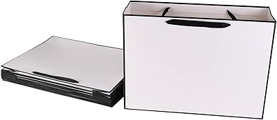 Sacs de courses en papier red dot gift® blancs avec bords noirs