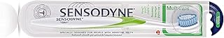 Brosse à dents sensodyne sensitive, soins moyens, multi-poils, multicolore