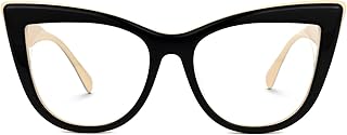 Monture de lunettes œil de chat moderne pour femme avec verres transparents