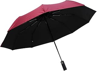 Wesbr parapluies, parapluie pliant portable pare-soleil en vinyle parapluie automatique à trois volets