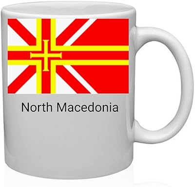 Tasse à café imprimée avec le drapeau de la macédoine du nord