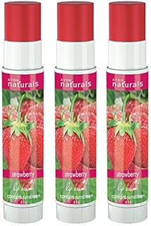 Baume à lèvres avon new york naturals - fraise (pack de 3)