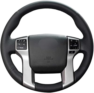 Couvre-volant de voiture en simili cuir noir totov pour toyota land cruiser prado