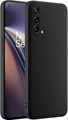 Coque arrière en silicone liquide compatible avec oneplus nord ce 5g 2021 (noir)