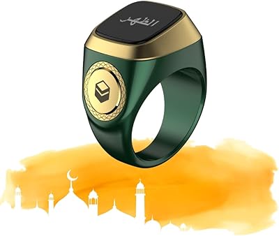 Bague tasbeeh intelligente equipla zakar 1 vert clair, 20 mm, e0120gr