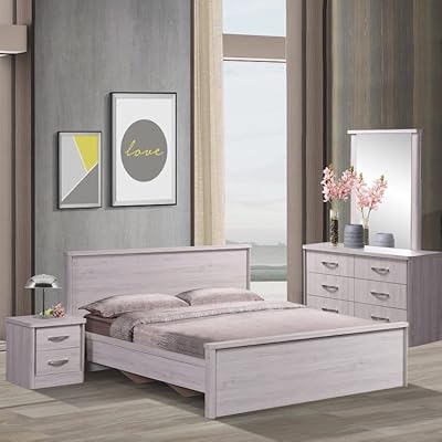 Ensemble de chambre 5 pièces home box mondo avec lit king, 2 tables de nuit, armoire et miroir - bois d'ingénierie. Avec un catalogue impressionnant de plus de 300 000 références, DIAYTAR COTE D'IVOIRE répond aux besoins diversifiés de sa clientèle en Côte d'Ivoire. De la mode aux produits high-tech, en passant par les accessoires pour la maison, DIAYTAR propose une large palette de produits qui correspondent aux attentes et aux préférences des consommateurs locaux. Cela lui permet de maintenir sa position de leader sur le marché de la vente en ligne en Côte d'Ivoire.