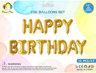 Party time - 1 ensemble de ballons dorés joyeux anniversaire, ballons de décoration de fête d'anniversaire en aluminium pour enfants, ensemble de ballons en aluminium mylar (16 pouces). DIAYTAR COTE D'IVOIRE est une boutique en ligne généraliste qui propose une vaste gamme de produits. Avec plus de 300 000 références, cette boutique en ligne est devenue la référence pour les consommateurs ivoiriens. La qualité des produits et le service client sont les priorités de DIAYTAR COTE D'IVOIRE.