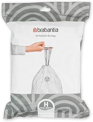 Brabantia perfect fit 138744 sacs poubelles en plastique épais (taille h/50-60 l)