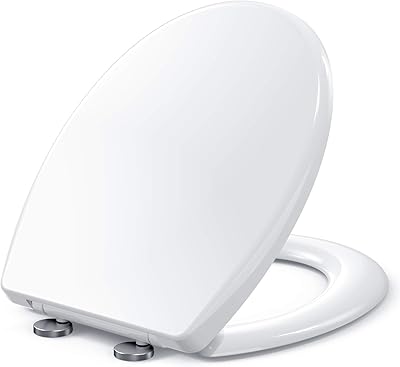Siège de toilette, siège de toilette rond à fermeture douce à dégagement rapide