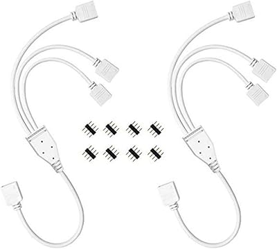 2 câbles de connecteur de bande led bidirectionnels à 4 broches avec 8