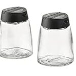 Pot à épices ikea avec deux types de couvercles, verre/noir 15 cl