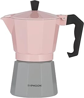 Machine à expresso 6 tasses typhoon cafe concept rose et gris