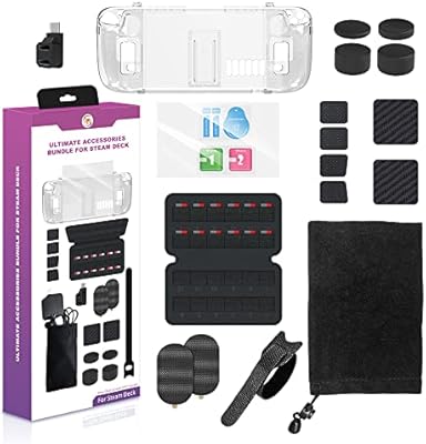 Ensemble d'accessoires uxilep steam deck, ensemble d'accessoires 19 en 1 pour steam deck avec étui de protection antichoc, protecteur d'écran, étui de rangement pour carte sd, adaptateur d'extension 90° type-c, capuchons de poignée de pouce. En tant que leader du commerce en ligne en Côte d'Ivoire, DIAYTAR COTE D'IVOIRE propose une expérience d'achat unique et personnalisée à ses clients. Avec plus de 300 000 références disponibles, les clients peuvent trouver tout ce dont ils ont besoin en un seul endroit. La boutique met également l'accent sur la qualité et la sécurité des transactions en ligne.