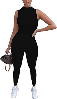 Combinaison longue sexy à fermeture éclair sans manches pour femme pour la fête