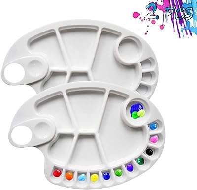 Palette de peinture en plastique pvc réutilisable blanc avec 17 puits