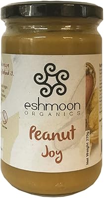 Beurre de cacahuète biologique eshmoon, 270gr, compatible paléo, sans gluten, sans sucre, végétalien