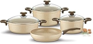 Dfhh batterie de cuisine 7 pièces en fonte, lavable au lave-vaisselle, en acier