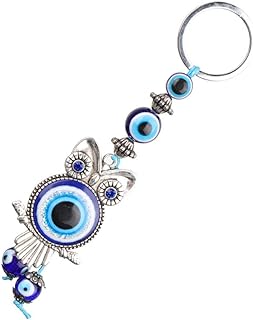 Porte-clés hibou mauvais œil amulette en verre turc artisanal exquis voiture pour la maison