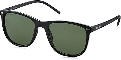 Lunettes de soleil polarisées carrées pour hommes - (nbp365gr3p|53|verres verts), noir, taille unique