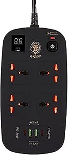 Prise de courant intelligente multiport green lion 4 ac 2 usb et 2