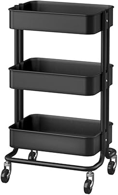 Chariot de rangement de cuisine rascog home noir