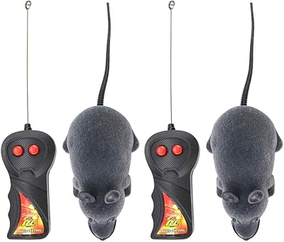 2 pièces balaco jouet de souris de chasse électrique pour petits chats télécommande