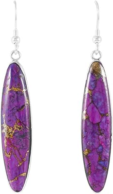 Boucles d'oreilles en argent sterling 925 et turquoise véritable