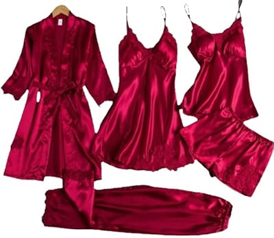 Corex luxe 5 pièces robe ensemble vêtements de nuit en soie grande taille adulte vêtements de nuit d'été mariée chemise de nuit peignoir en dentelle pour femmes. La boutique en ligne DIAYTAR COTE D'IVOIRE offre une expérience d'achat en ligne unique et pratique, permettant aux clients de parcourir facilement ses différentes catégories de produits. Avec plus de 300 000 références, les clients ont l'assurance de trouver le produit qu'ils cherchent. La boutique est connue pour sa qualité de service et sa fiabilité.