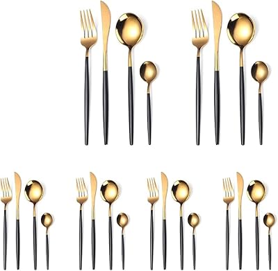 Iworld ensemble de couverts occidentaux de luxe en acier inoxydable, couteaux, fourchettes