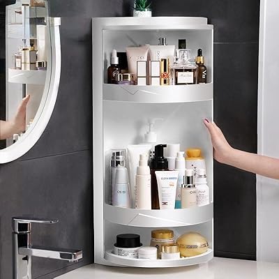 Étagère de salle de bain rotative murale en forme de triangle pour une organisation