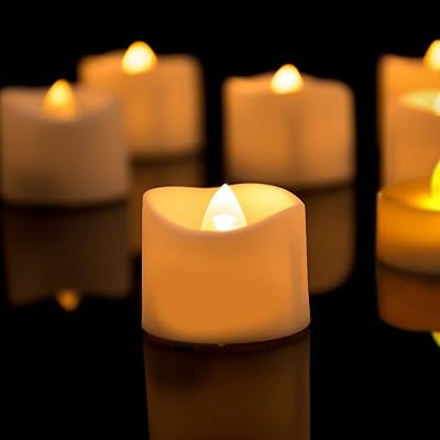 Bougies sans flamme [12 pièces] bougies led vacillantes à piles avec lumière blanche
