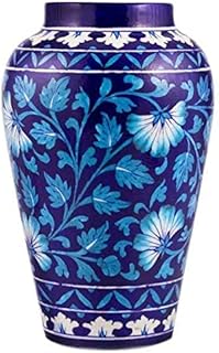 Vase en céramique bleu turc porcelaine bleue florale décoration d'intérieur vase à fleurs