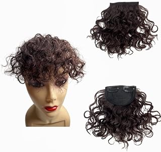 Frange de cheveux 100 % humains afro bouclés, postiches courtes et bouclées